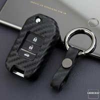 Silikon Carbon-Look Schlüssel Cover passend für Honda Schlüssel schwarz SEK3-H10