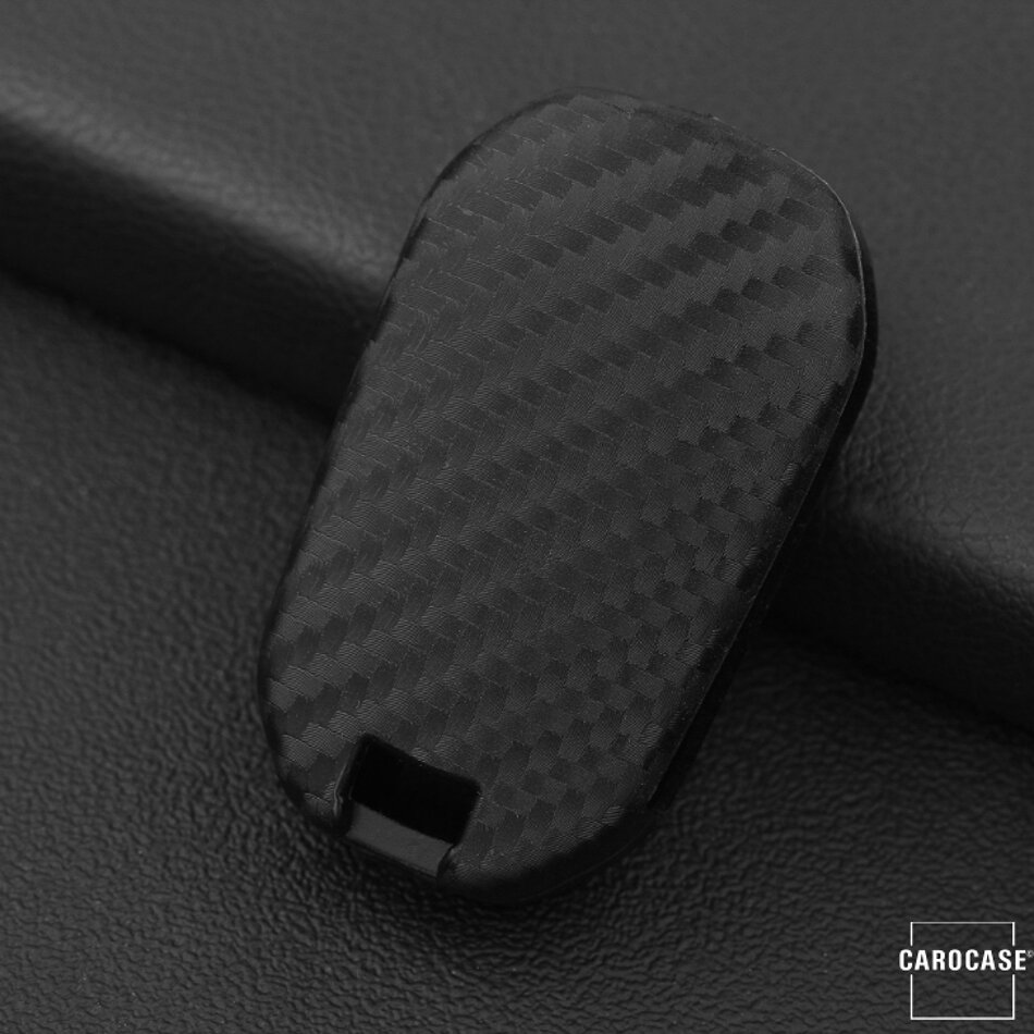 Silikonfodral med kolfiberutseende för Citroen / Opel / Peugeot bilnycklar (typ P3) | Carocase Premium