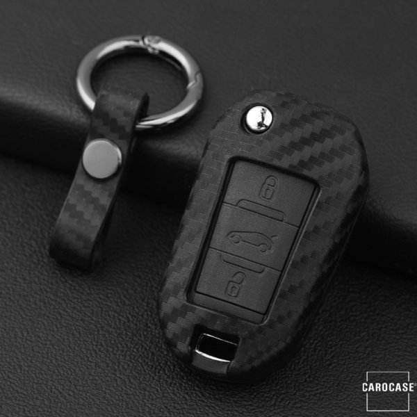 Silicone key fob cover case fit for Opel, Citroen, Peugeot P3 remote key black