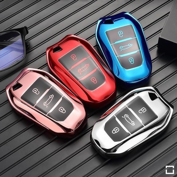 Glossy Silikon Schutzhülle passend für Opel, Citroen, Peugeot Schlüssel  SEK8-P2-S211