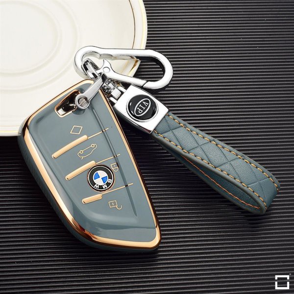 Für BMW Schlüssel-Schutzhülle, spezielles weiches TPU, BMW-Schlüsselhülle,  Metallic-Gefühl, langlebig, schönes Aussehen, passend für BMW X1, X3, 7