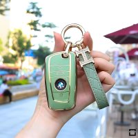Coque de clé de voiture en TPU brillant compatible avec BMW clés