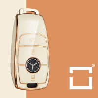Coque de clé de voiture en TPU brillant compatible avec Mercedes-Benz clés