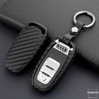 Silikon Carbon-Look Schlüssel Cover passend für Audi Schlüssel schwarz SEK3-AX4