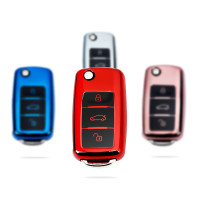 Silicone key fob cover case fit for Volkswagen, Skoda, Seat V2 remote key