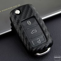 Coque de protection en silicone pour voiture Volkswagen, Skoda, Seat clé télécommande V1, V2, VXN noir