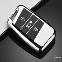 Glossy Silikon Schutzhülle passend für Volkswagen, Skoda, Seat Schlüssel  SEK8-V4