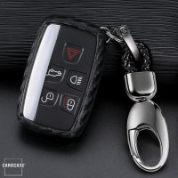 Silikon Carbon-Look Schlüssel Cover passend für Land Rover, Jaguar Schlüssel schwarz SEK3-LR2