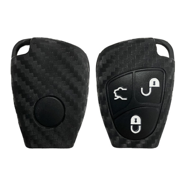 Coque de clé de voiture en TPU (SEK10) compatible avec Mercedes-Benz clés - noir