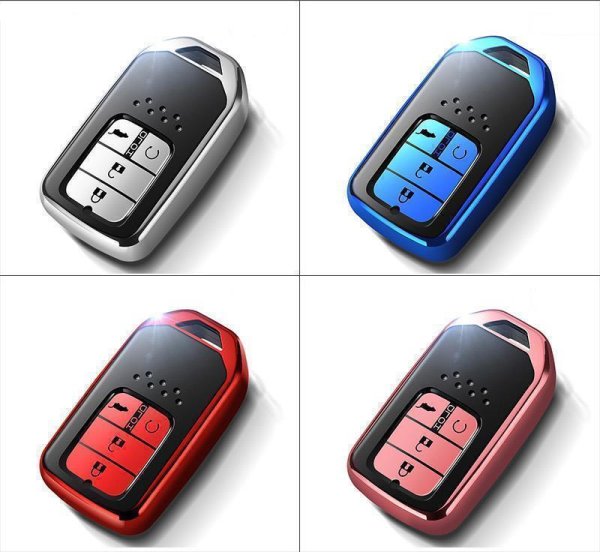 Black-Glossy Silikon Schutzhülle passend für Honda Schlüssel  SEK7-H13