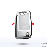 TPU Glossy Schutzhülle mit Tastenschutz passend für Volkswagen, Audi, Skoda, Seat Schlüssel  SEK4-V3