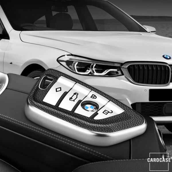 Silikon Leder-Look Schlüssel Cover passend für BMW Schlüssel  SEK13-B7