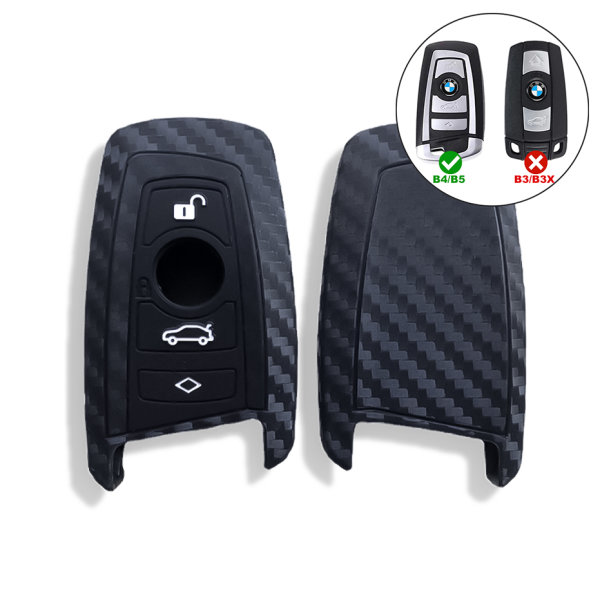 Coque de clé de voiture en TPU (SEK10) compatible avec BMW clés - noir