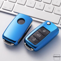 Glossy TPU Schlüsselhülle / Cover (SEK2) passend für Volkswagen, Skoda, Seat Schlüssel