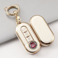 Coque de clé de voiture en TPU brillant compatible avec Fiat clés