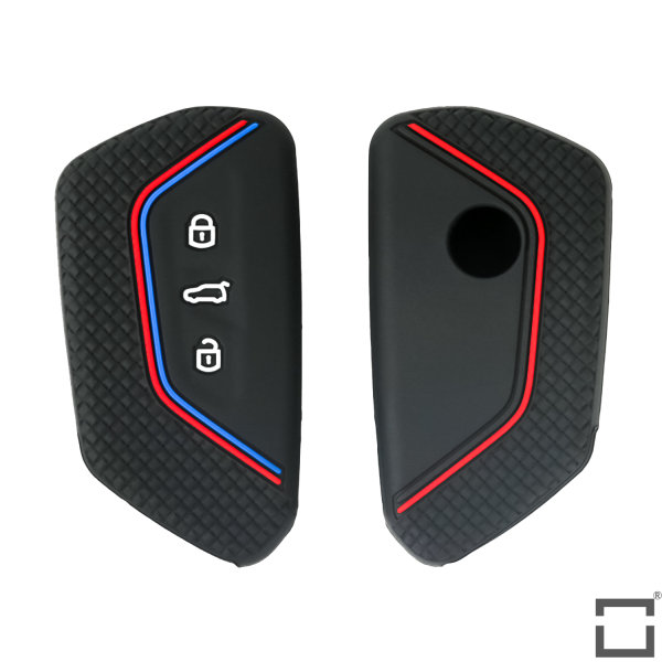 Silikon Schlüsselhülle / Schutzhülle (SEK22) passend für Volkswagen, Skoda, Seat Schlüssel