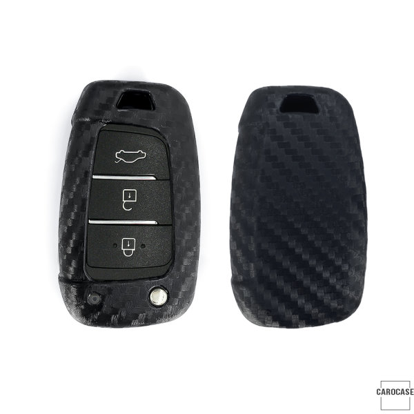 Cover Guscio / Copri-chiave silicone compatibile con Hyundai D8 nero