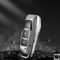 Black-Glossy Silikon Schutzhülle passend für Ford Schlüssel  SEK7-F3