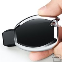 Black-Glossy Silikon Schutzhülle passend für Mercedes-Benz Schlüssel  SEK7-M7