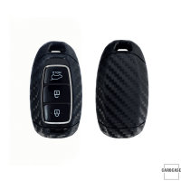 Coque de protection en silicone pour voiture Hyundai clé télécommande D9 noir