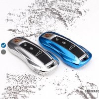 Silicone key fob cover case fit for Porsche PE2 remote key blue