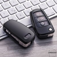Glossy Silikon Schutzhülle / Cover passend für Audi Autoschlüssel AX3 schwarz