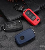 Silikon Schlüsselhülle / Schutzhülle (SEK6) passend für Volkswagen, Skoda, Seat Schlüssel - blau