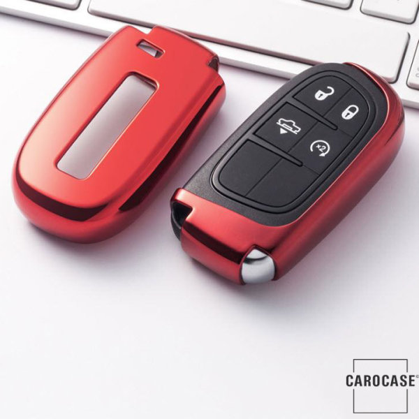 Silicone key fob cover case fit for Jeep, Fiat J4, J5, J6, J7 remote key red