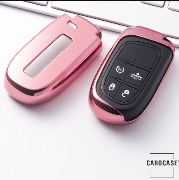 Cover Guscio / Copri-chiave silicone compatibile con Jeep, Fiat J4, J5, J6, J7 rosa