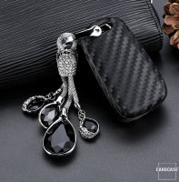 Silikon Carbon-Look Schlüssel Cover passend für Opel Schlüssel schwarz SEK3-OP6-1