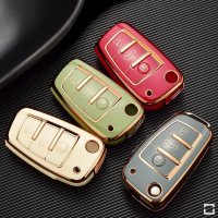 Glossy TPU Schlüsselhülle / Schutzhülle (SEK18) passend für Audi Schlüssel - grün