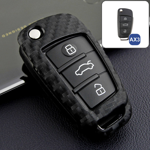 silicona funda para llave de Audi AX3 negro