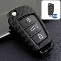 Silicone key fob cover case fit for Audi AX3 remote key...