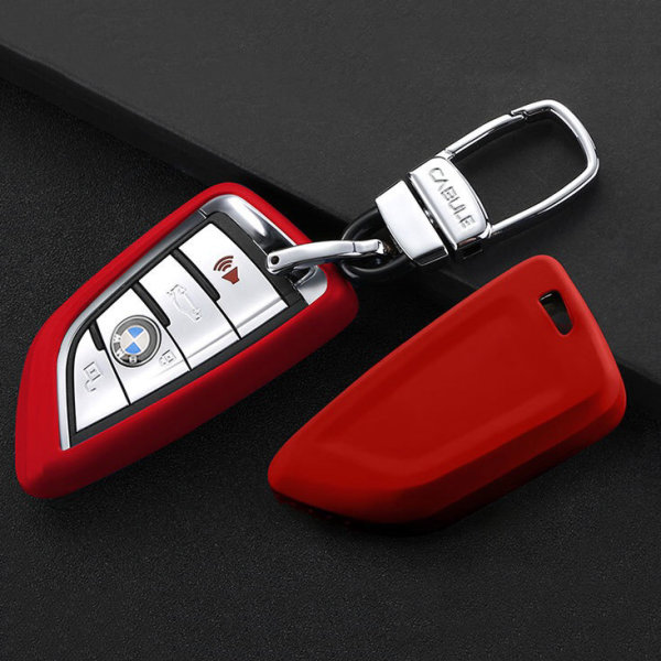 Cover Guscio / Copri-chiave silicone compatibile con BMW B6, B7 rosso