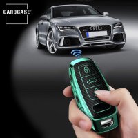 Coque de protection en silicone pour voiture Audi clé télécommande AX7 argent