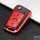 Silicone key fob cover case fit for Volkswagen, Skoda, Seat V3 remote key red