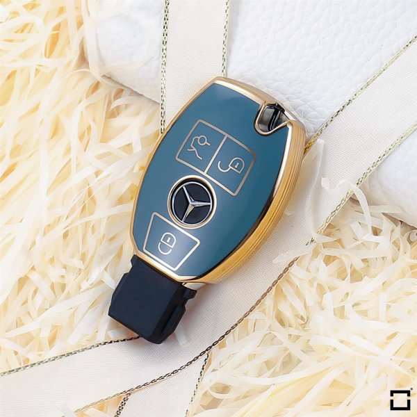 Coque Rigide Clé Télécommande Bleu pour Mercedes SLK (R171) Housse de  Protection en Abs Thermique