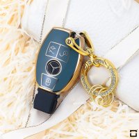 Glossy TPU key cover (SEK18/2) for Mercedes-Benz keys - blue