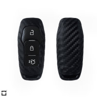 Silikon Carbon-Look Schlüssel Cover passend für Ford Schlüssel schwarz SEK3-F3-1