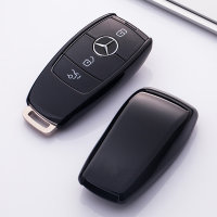 Glossy Silikon Schutzhülle / Cover passend für Mercedes-Benz Autoschlüssel M9 schwarz