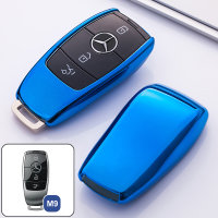 Cover Guscio / Copri-chiave silicone compatibile con Mercedes-Benz M9 blu