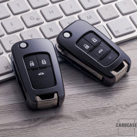 Glossy Silikon Schutzhülle / Cover passend für Opel Autoschlüssel OP6, OP7, OP8, OP5 schwarz