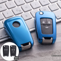 Silicone key fob cover case fit for Opel OP6, OP7, OP8, OP5 remote key blue