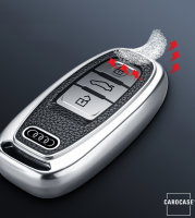 Silicone key fob cover case fit for Audi AX4 remote key silver