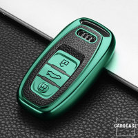 Coque de protection en silicone pour voiture Audi clé télécommande AX4 vert