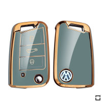 Glossy TPU key cover (SEK18) for Volkswagen, Audi, Skoda, Seat keys  - blue