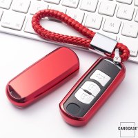 Coque de protection en silicone pour voiture Mazda clé télécommande MZ1, MZ2 rouge