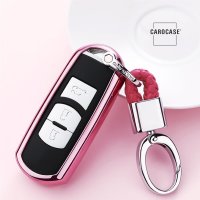 Silicone key fob cover case fit for Mazda MZ1, MZ2 remote key rose