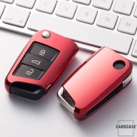 Cover Guscio / Copri-chiave silicone compatibile con Volkswagen, Audi, Skoda, Seat V3, V3X rosso