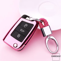 Cover Guscio / Copri-chiave silicone compatibile con Volkswagen, Audi, Skoda, Seat V3, V3X rosa